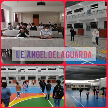 VISITA A LA I.E. ANGEL DE LA GUARDA, RETORNO VOLUNTARIO Y ENTREGA DE MASCARILLA A LOS ESTUDIANTES Y DOCENTES.